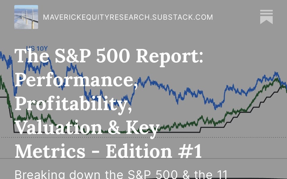 ✍️ The S&P 500 Report: Performance, Profitability, Valuation & Key Metrics - Ed #1 