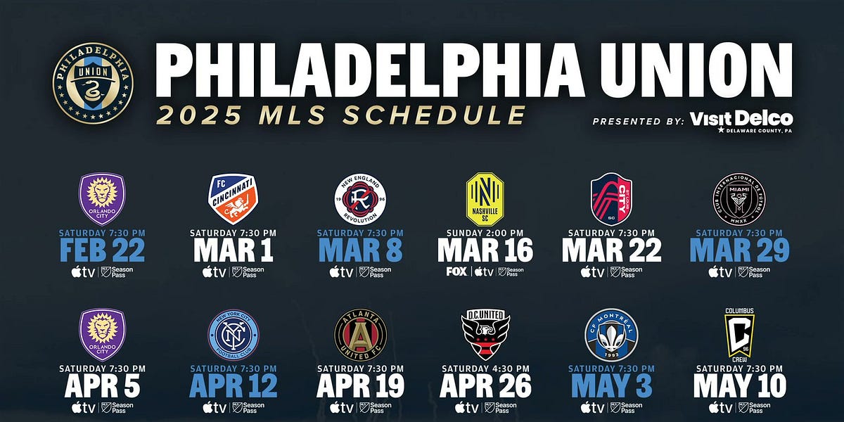 The Philadelphia Union Release Their 2025 Schedule, Featuring Away