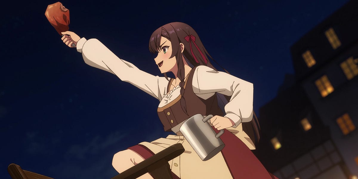 Girumasu - Episode 7 - Alina Holds Ale Mug and Turkey Leg
