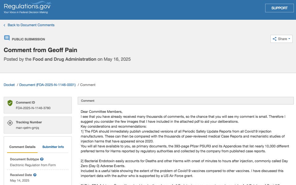 FDA Published my Comment with the PDF