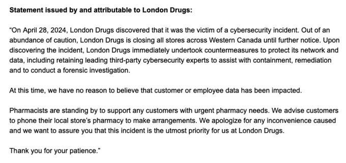 What's going on at London Drugs?