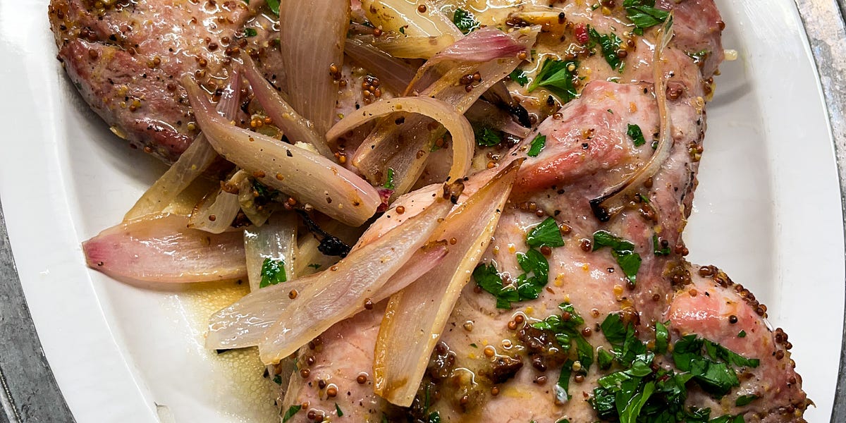 Juicy Oven Baked Pork Chops with Mustard, Soy Sauce and Lemon Zest