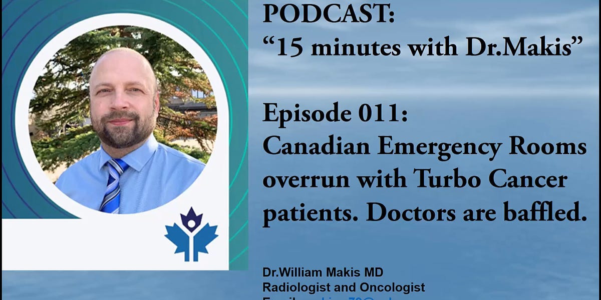 NEW PODCAST! "15 minutes with Dr.Makis" - Episode 011: Canadian ERs are flooded with COVID-19 mRNA Vaccine Turbo Cancer patients