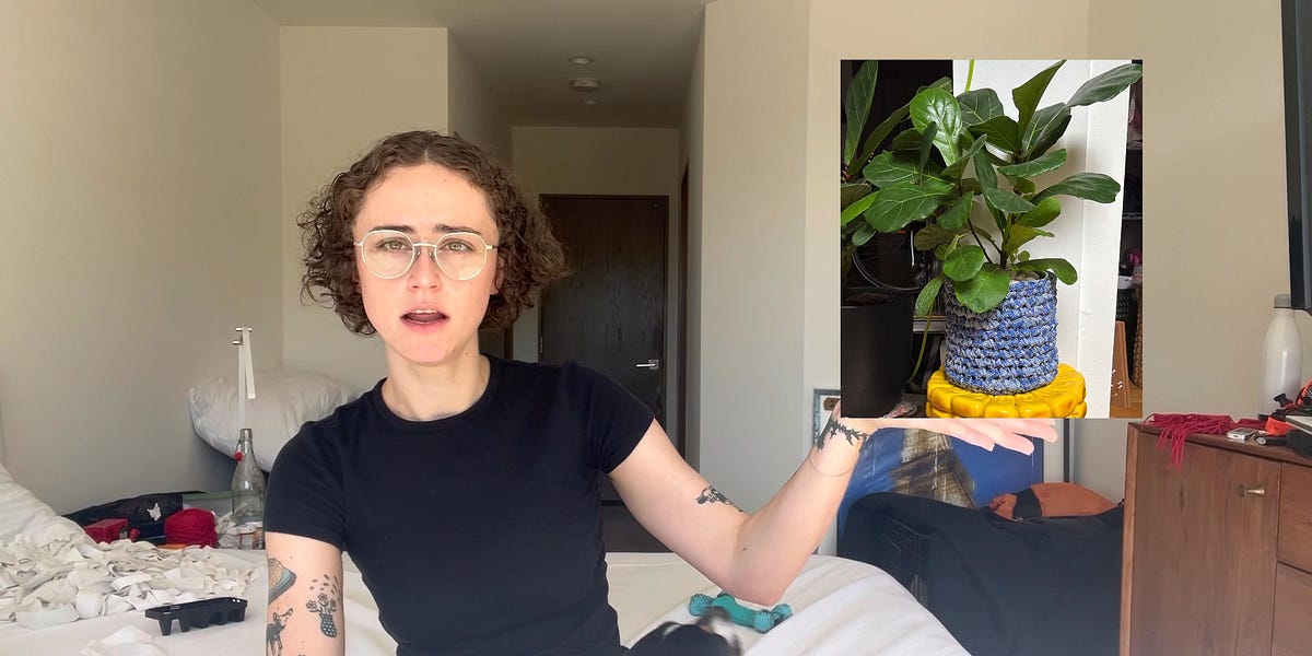 Bed sheet planter cover ) Soft Crafts by Ella Emhoff