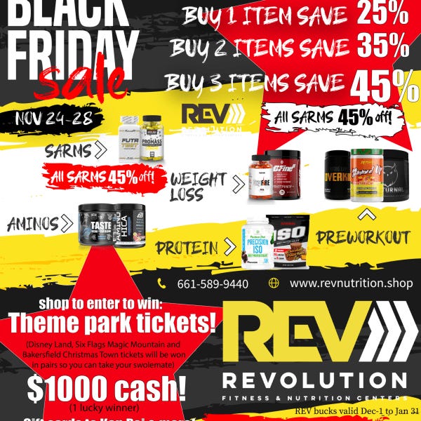 REV Nutrition Black Friday! Body Xchange Newsletter