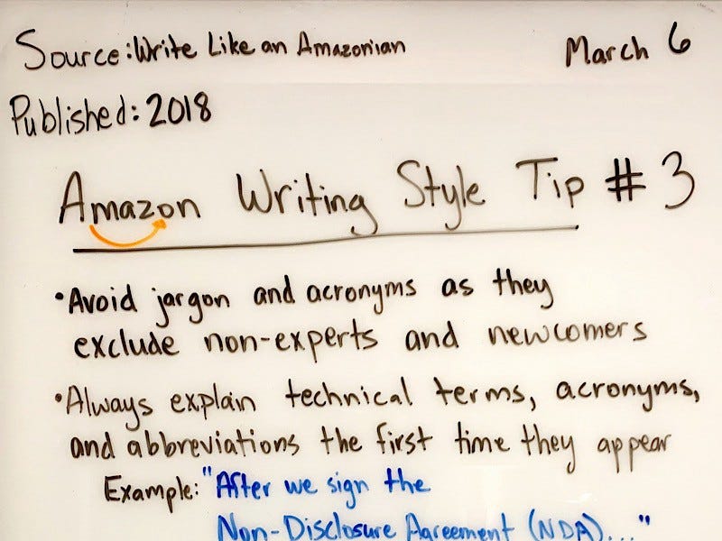 Amazon writing style tip 3 by danny sheridan