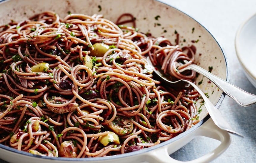 Red wine spaghetti by Fiona Beckett