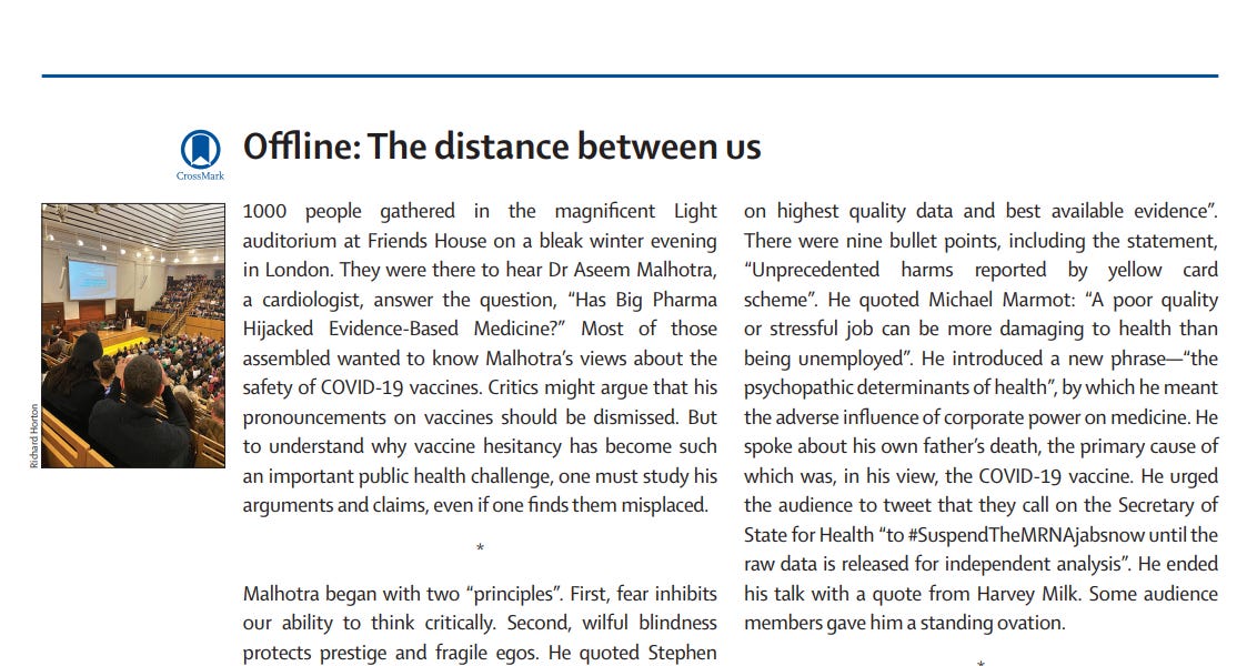 My challenge to the EditorInChief of the Lancet Will you walk the talk?
