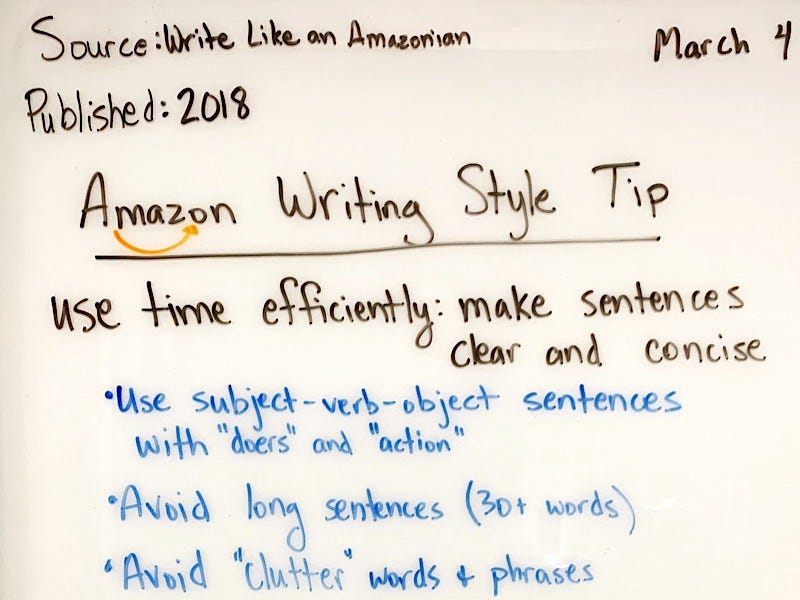 Amazon Writing Style Tip by Danny Sheridan