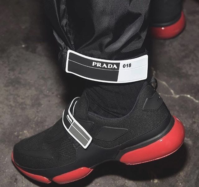 Prada cloudbust black sales red