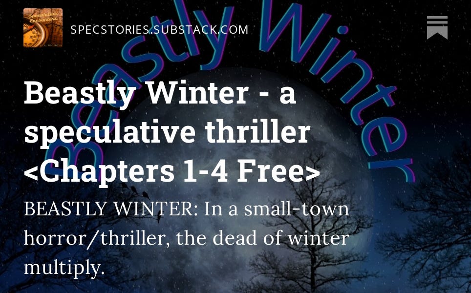 Beastly Winter a speculative thriller