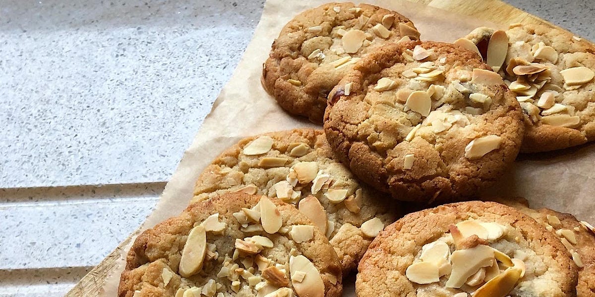 Cherry Bakewell cookies by Louella Berryman