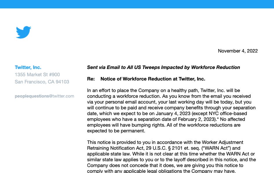 Details of Twitter's Layoffs by Luppe B. Luppen