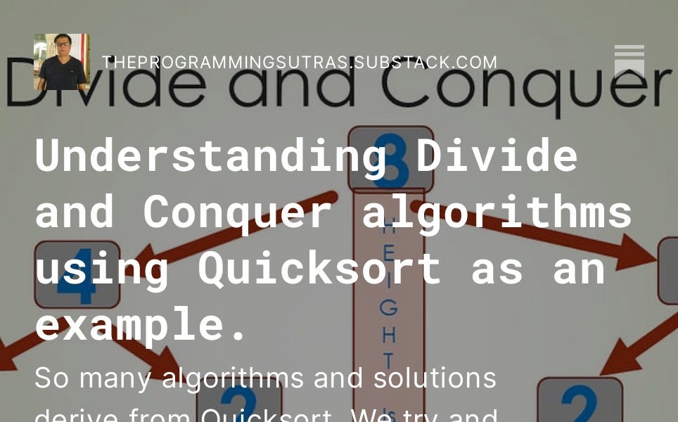 Understanding Divide and Conquer algorithms using Quicksort as an example.