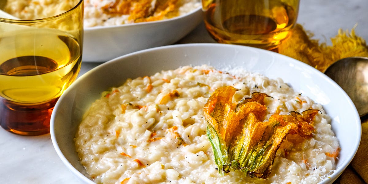 Squash blossom risotto by Giulia Scarpaleggia