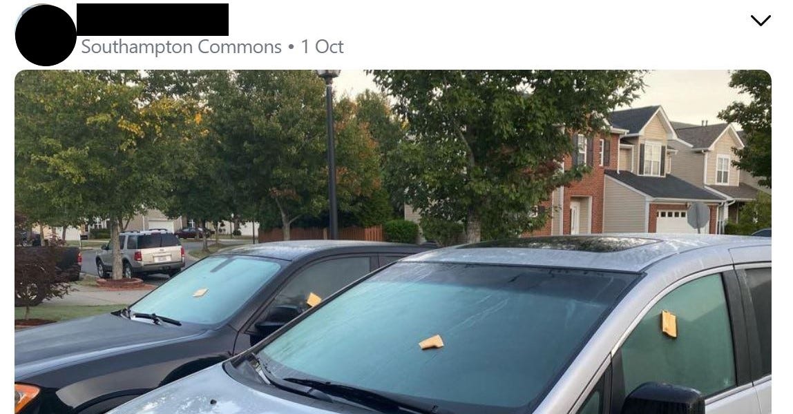 Are cheesethrowing bandits on the loose in south Charlotte?