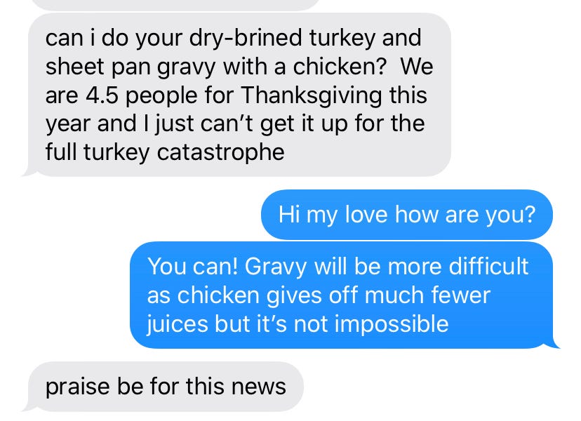 thanksgiving HOTLINE by Alison Roman a newsletter