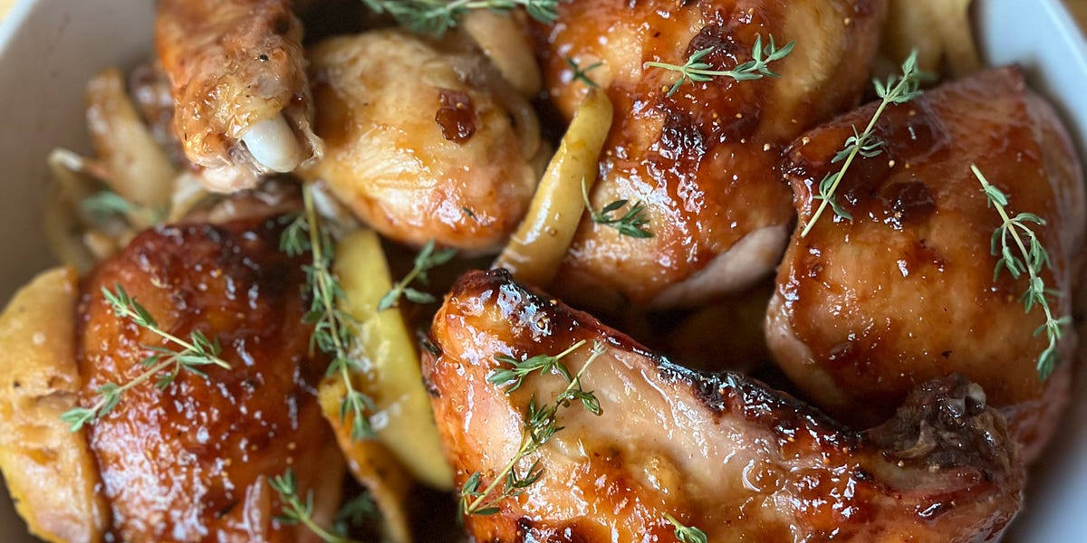 Fig-Glazed Chicken with Apples - by Leah Koenig