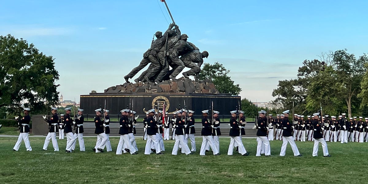The Marine Corps Tuesday Sunset Parade at Iwo Jima