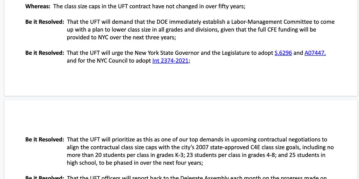 Smaller Class Size, Now An Open Letter to UFT President Michael