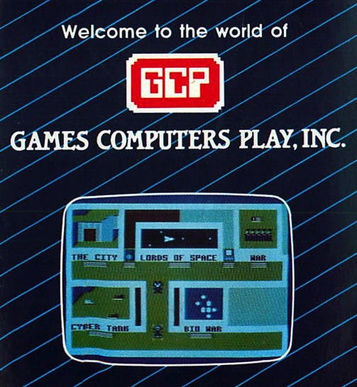 The 1985 online service for 48k Atari computers: Games Computers Play ...