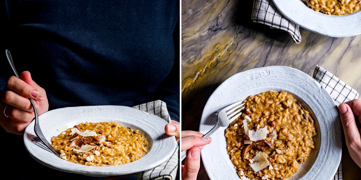 Dried porcini mushroom risotto by Giulia Scarpaleggia