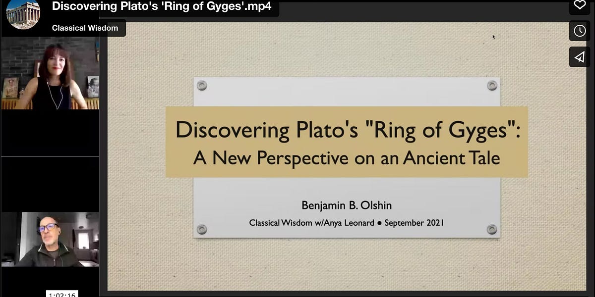 Discovering Plato's 'Ring of Gyges' Classical Wisdom