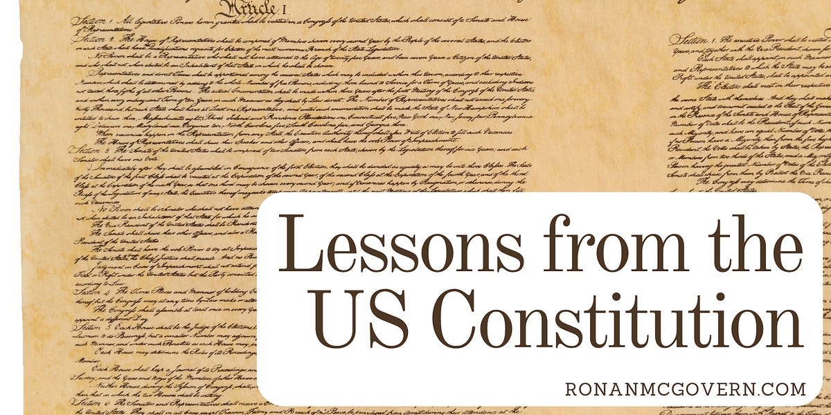 Lessons from the US Constitution by Ronan McGovern