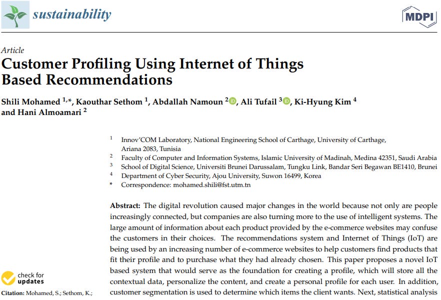 Customer Profiling Using of Things Based