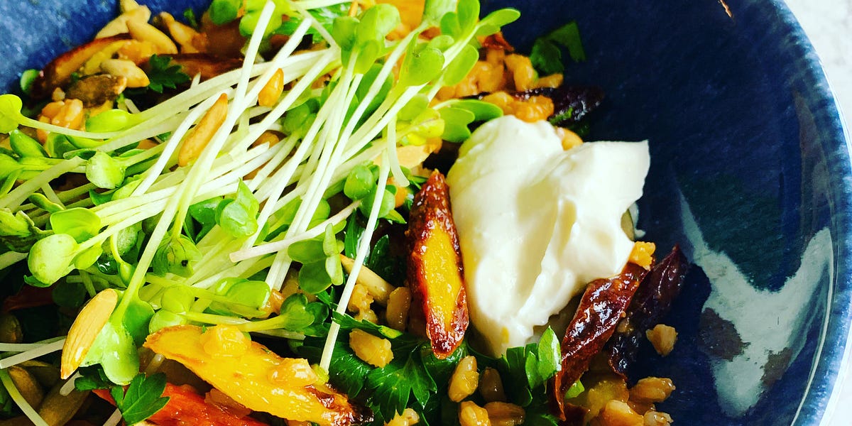 Farro, Roasted Carrots, Yogurt! by emily nunn