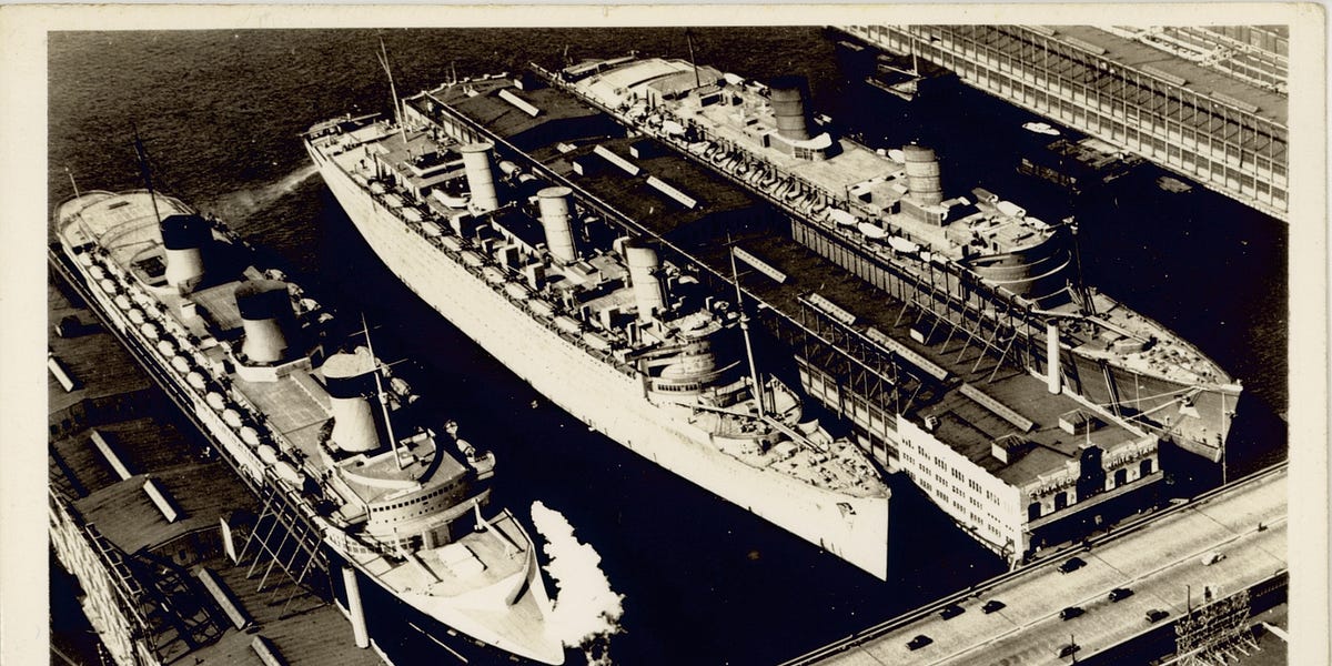 Queen Mary sinks cruiser - by Martin Cherrett