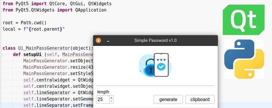 Creating a Simple Password Generator with python3 and Qt Designer