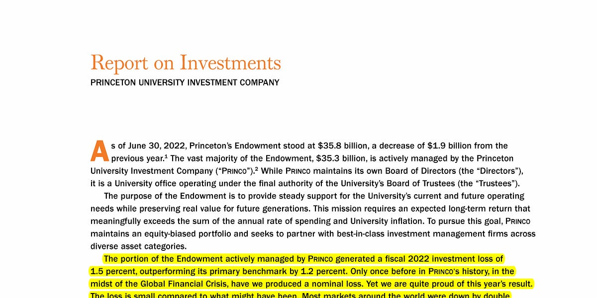 Qubit Princeton Endowment Returns 2022
