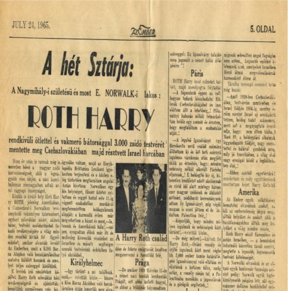 1965 Article on Harry Roth - by Bruce W Mainzer