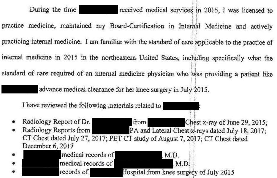 PreOp Chest Xray by Med Mal Reviewer