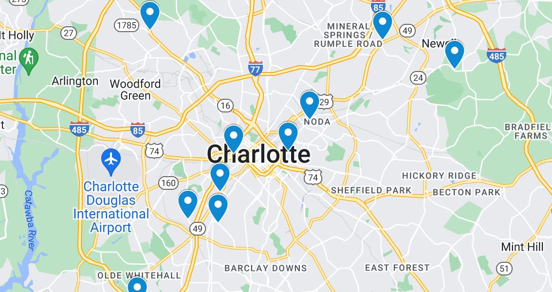 Charlotte rezoning petitions in September