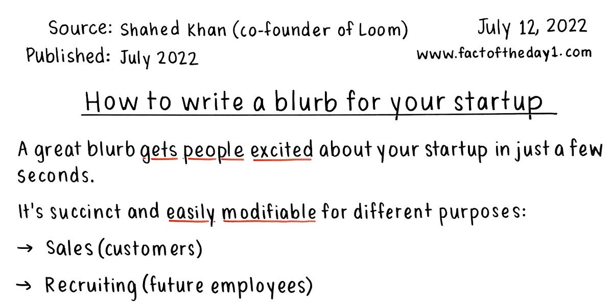 July 12 How to write a blurb for your startup