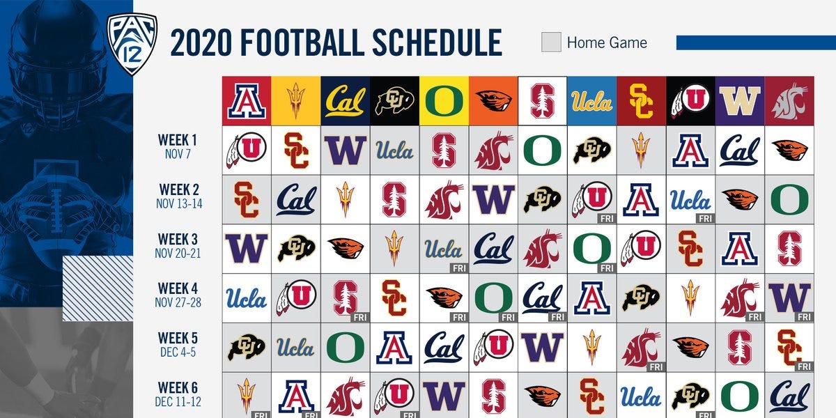 Announcing the 2020 College Football Schedule by Leland