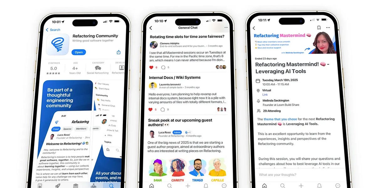 Discover our Community 💬 - by Luca Rossi - Refactoring