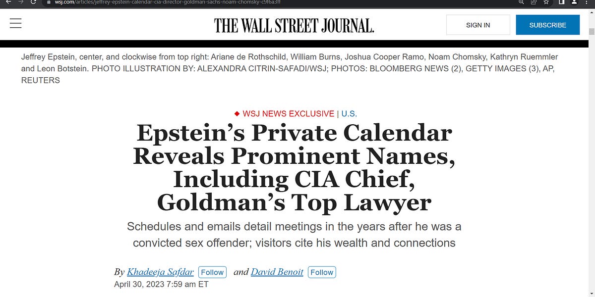 Epstein’s Private Calendar Reveals Prominent Names, Including CIA Chief
