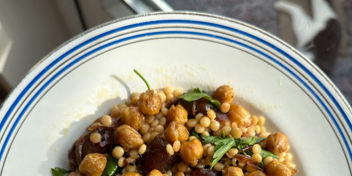 Giant Couscous with Dates and Chickpeas by Sophie Wyburd