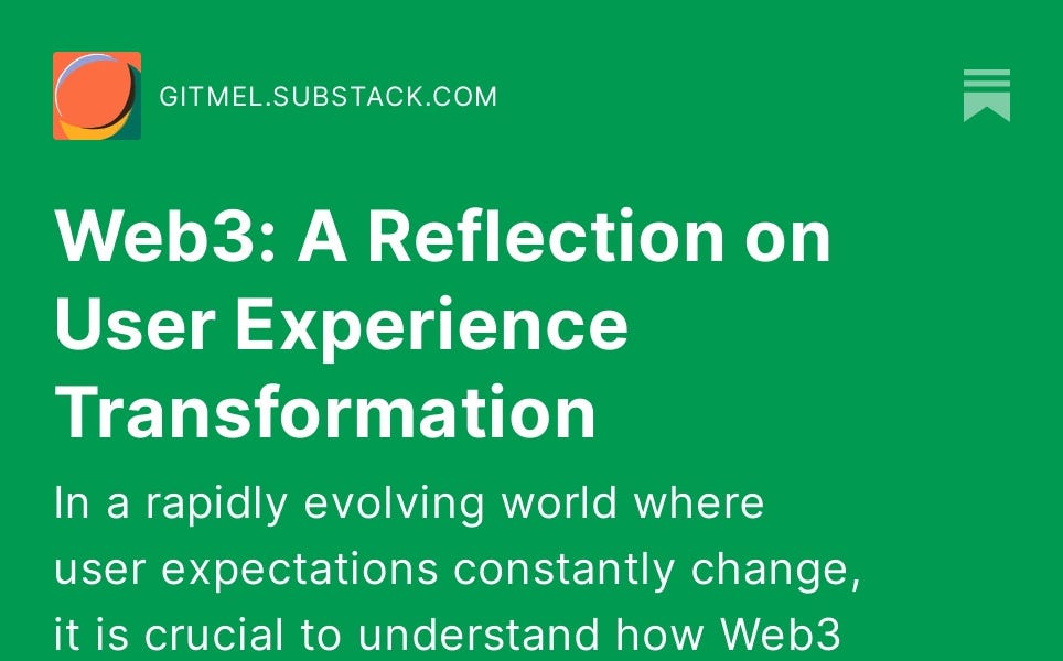Web3: A Reflection on User Experience Transformation