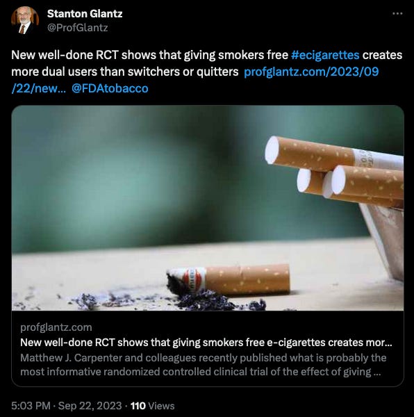 Anti vaping academic self owns by Christopher Snowdon