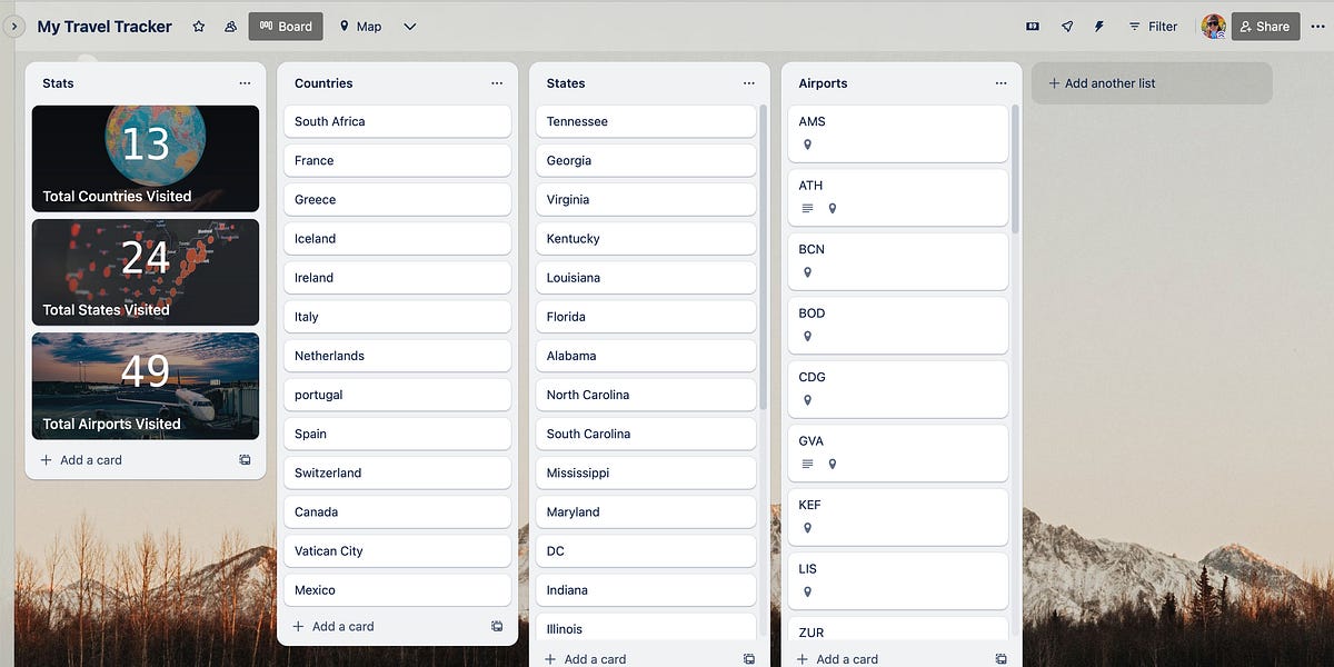 🌎 Is Trello better than a travel tracking app?