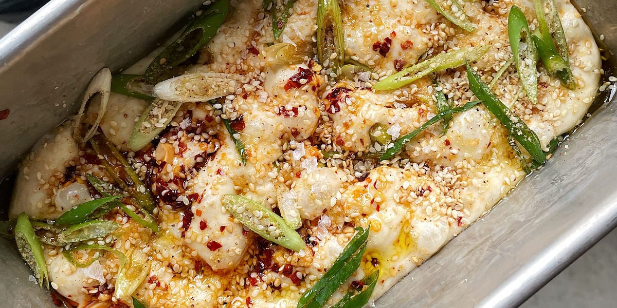 Chili Crisp Loaf Pan Focaccia Darn Good by Devan Grimsrud