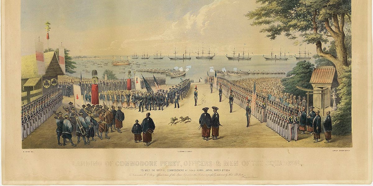 Commodore Perry Sails into Tokyo Harbor, Japan