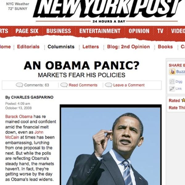 Markets Up 11; Dow Gain Is History's Biggest