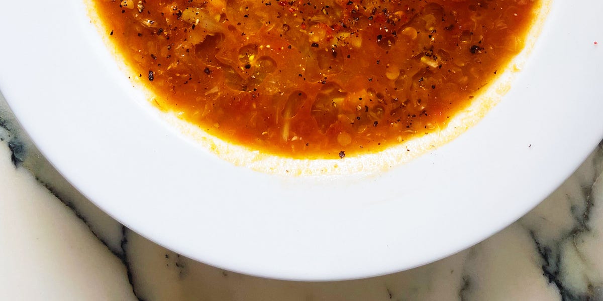 Spicy Tomato Soup with Lentils and Fennel by Alison Roman