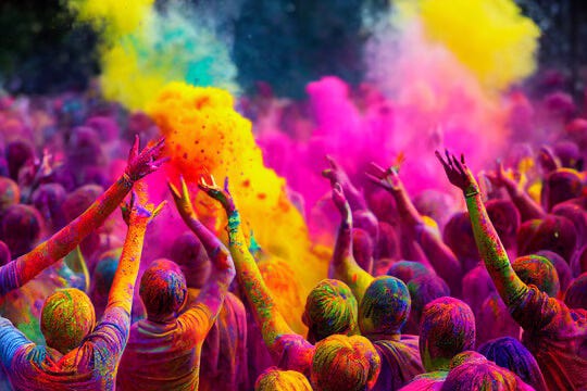 holi pictures for project
