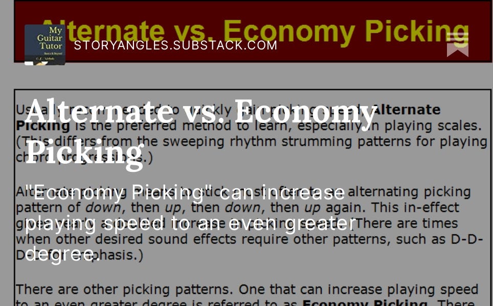 Alternate vs. Economy Picking by C. L. Nichols
